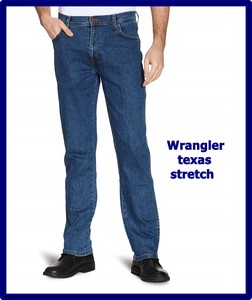 Da Uomo Wrangler /'Texas/'S Jeans-Denim Stretch-Original Dritto Fit
