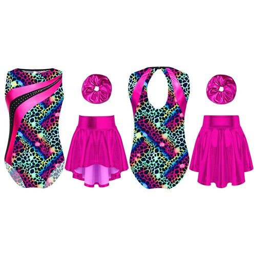 Girls Suit Workout Set Performance Outfit Skirt Competitions Bodysuit Uniform - Picture 18 of 25
