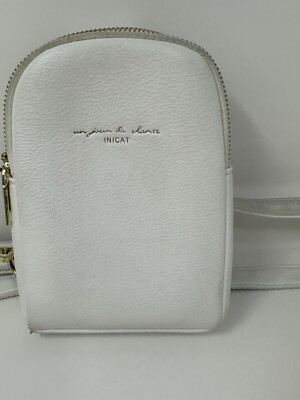 Inicat Un Jur De Chance Crossbody Sling Small white Purse Vegan Leather Bag