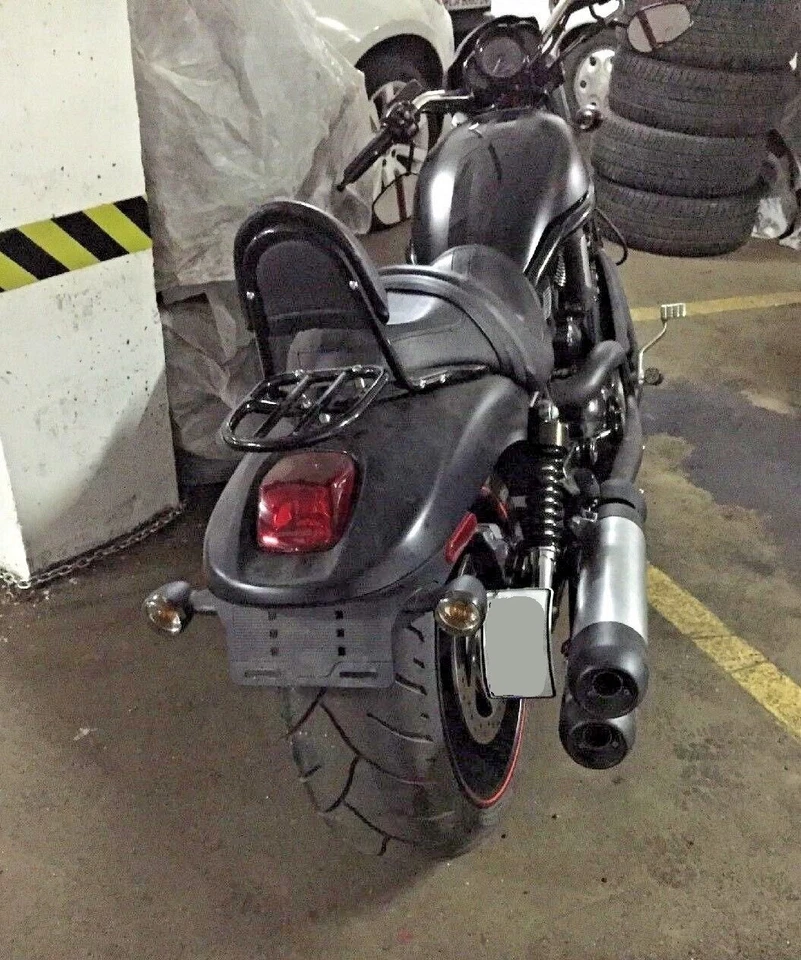 Soporte de reubicación de matrícula enrollado para Harley-Davidson V-Rod 2002-2017 nuevo Foto 3 de 4