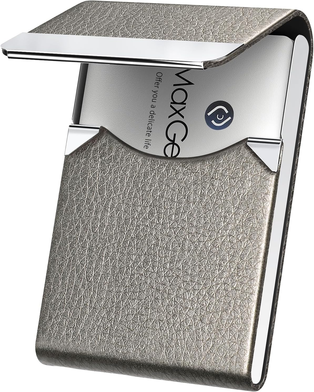 PU Leather Business Card Holder for Men - Slim Pocket Wallet Case  -image