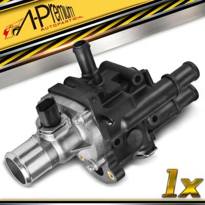 MITZONE Aluminum Coolant Thermostat Housing Assembly - Compatible With 2011-2019 Ford Fiesta 1.6L L4
