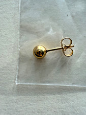 one medium 14k yellow Gold ball single stud post earring 4.1 mm