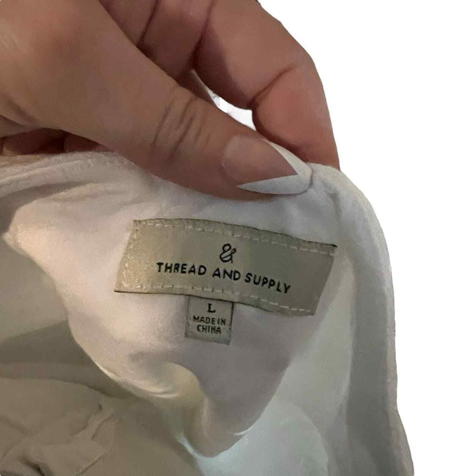 Thread and Supply White Button Down Mini Dress Si… - image 4