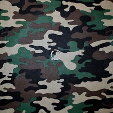 BonEful Fabric FQ Cotton Quilt Green Brown Desert Camo Camouflage Military Print