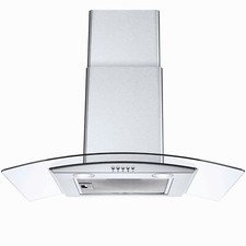 Campana extractora montada en la pared de 30 pulgadas 450 CFM ventilación de cocina vidrio templado ventilación de 3 velocidades