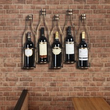 5-Bottles Wall Mounted Wine Rack Bottle Holder Kitchen Bar Wine Storage Display