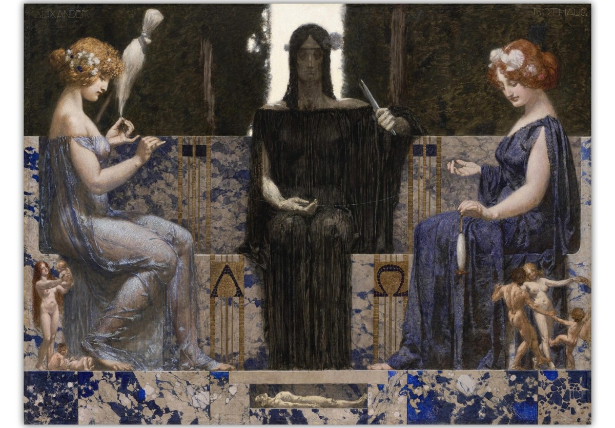 The Three Fates by Alexander Rothaug (1910) Giclée Canvas Print; Multi-Size