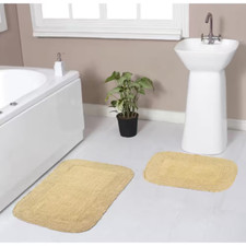 Radiant Collection 100 Cotton Bath Rugs Set, 2-Piece Set S M , Yellow Free Ship
