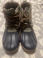 Womens Lace up duck boots Simply Southern Gently Used Blue/Gray SIZE 7