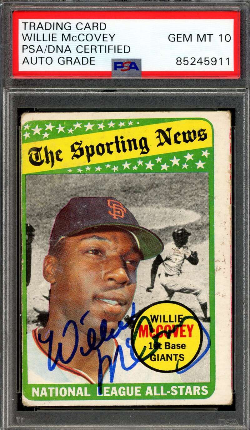 Willie McCovey Gem Mint 10 PSA DNA Signed 1969 Topps All Star Autograph