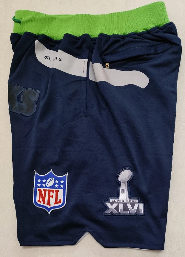 Hip for Seattle Football Pockets stitched football Basketball Shorts Size:S-3XL