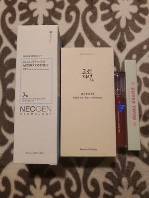Beauty of Joseon Relief Sun, Neogen, Glasting Water Tint And Super Twim Pen