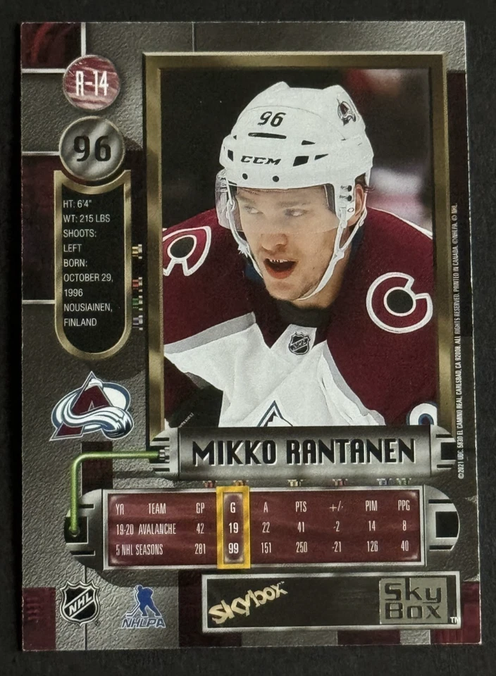 2020-21 Skybox Metal Universe Retro Mikko Rantanen #R-14 - Image 2 of 2