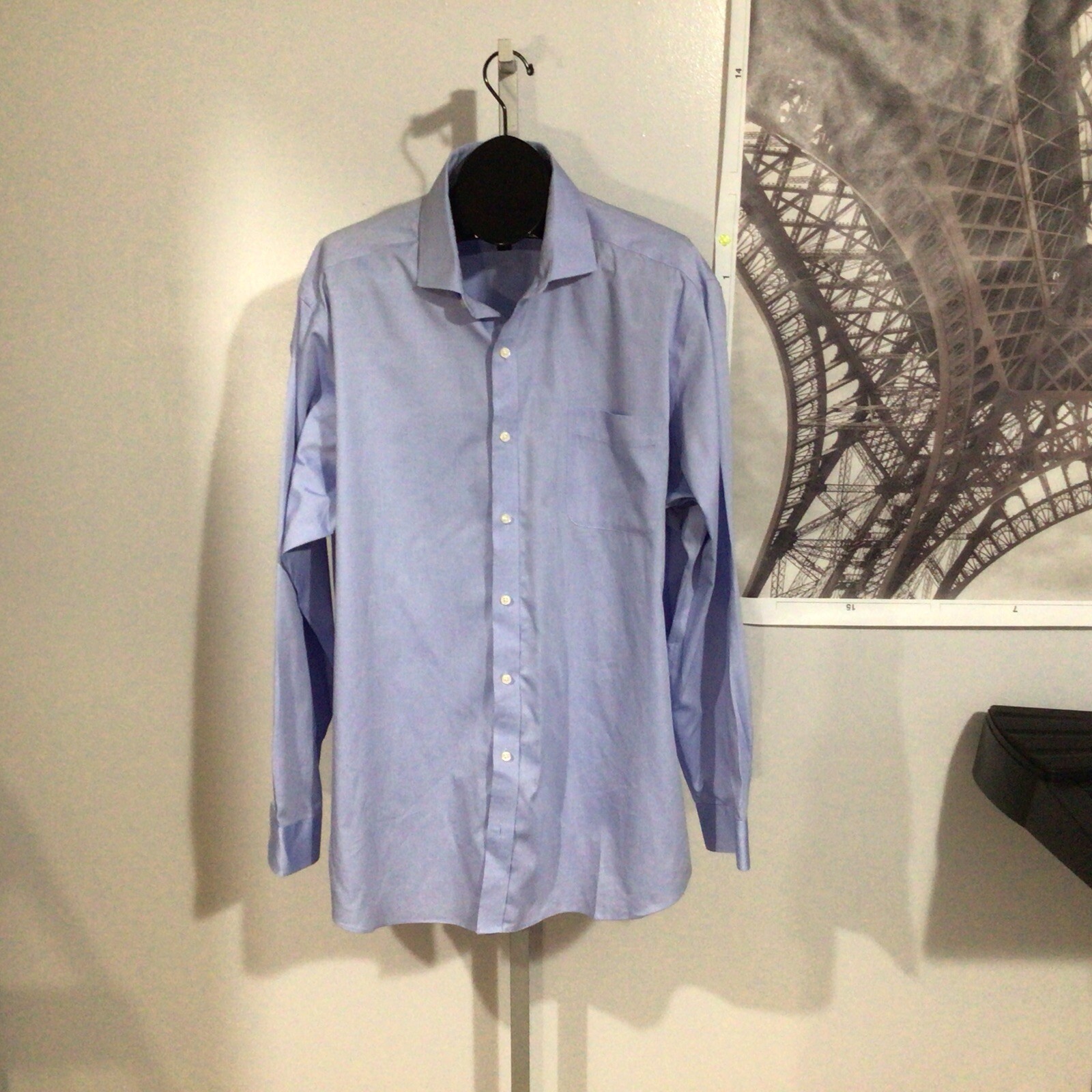 Buttoned  Down Blue Cotton Tailored Button Front … - image 2