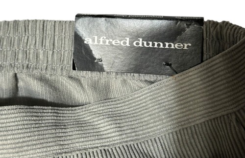 Pantalones rectos Alfred Dunner talla 24 gris pana cintura elástica tiro alto - Imagen 5 de 10