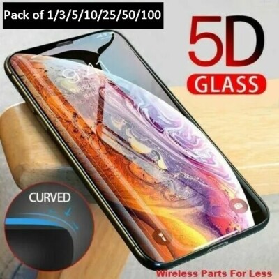 Full Coverage Tempered Glass Screen Protector For iPhone XS 14 15 16 Pro MAX LOT