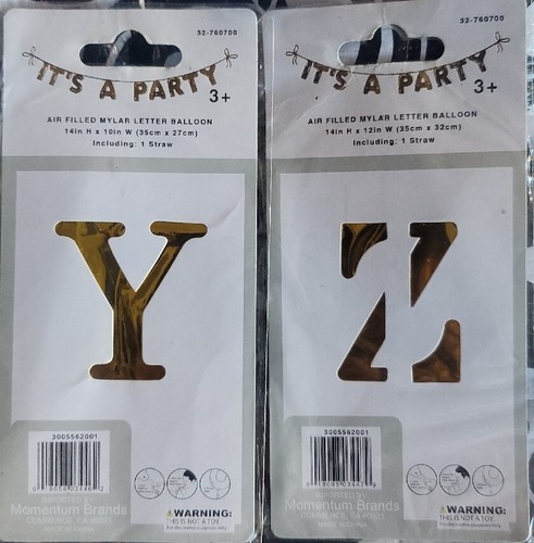 35cmx 27 Gold Alphabet A-Z Letter Air-Filled Foil Balloons Birthday Party Banner - Picture 8 of 15