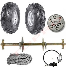 32" Go Kart Rear Axle Kit Brake Sprocket Hub 428 Clutch 7" Wheels Tire ATV Quad