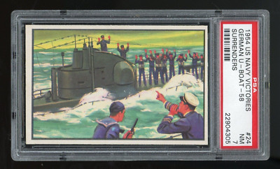 1954 U.S. Navy Victories #24 German U-Boat 58 Surrenders PSA 7 NM