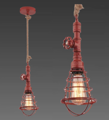 Näve Pendellampe Pendel Hängelampe Lampe Leuchte Rot Metall 6093021