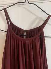 davids Bridal Size 12 Bridesmaids Cocktail Dress Burgundy With Waist Tie 👣 Kh2