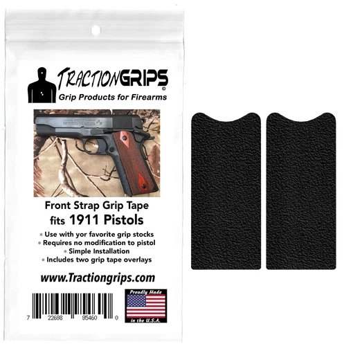 Tractiongrips textured rubber grip tape for full size 1911 grips front strap