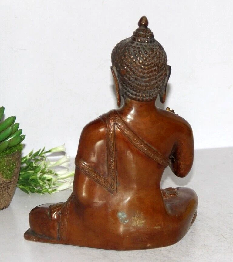 古董黄铜手工冥想瑜伽佛陀雕塑佛像 — 第 4/4 张图片
