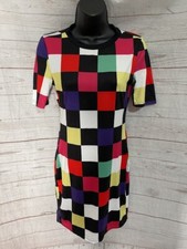 Shein Women's Dress Check Multicolor Short Sleeve Size S Small