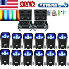 Wireless Stage Par Light Battery Uplight 6x18W 6in1 RGBWA UV for Wedding w/Case