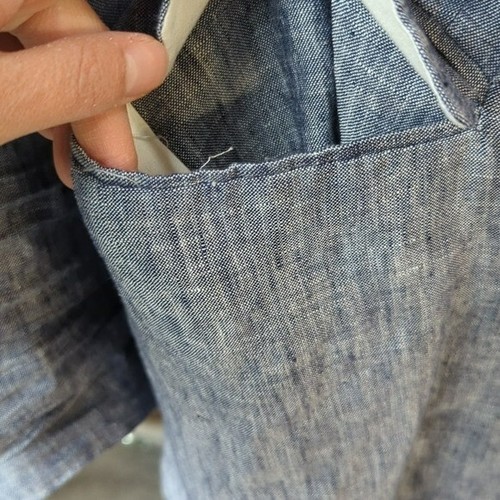 MNG Linen Blazer Blue S preppy summer business casual Casual Double Breasted - Picture 7 of 10