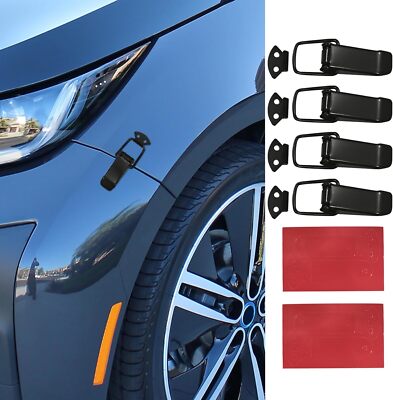 4PCS Car Bumper Clip Hasp, Holder Clips, Durable Auto Large, Black 