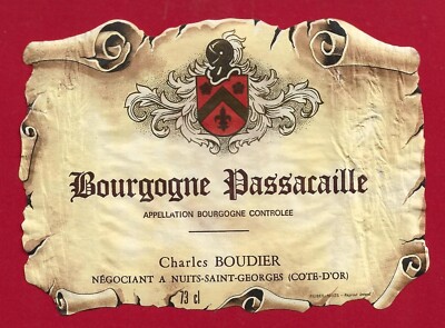 86/99 Etikett BURGUND PASSACAILLE Charles Boudier Nachthändler 21