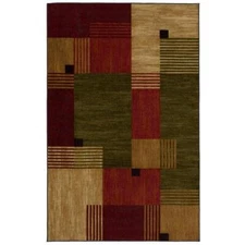 Geometric Area Rug Multi-Colored Nylon Non-Skid Latex Backing 6 ft. x 9 ft.