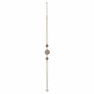 Bracelet En Zirconite Rose - Pierres Simulées - Longueur 21 Cm - Occasion