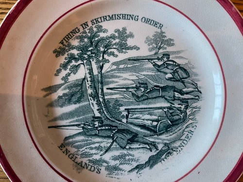 #4 Antique Victorian Child Nursery Plate Military ENGLANDS DEFENDERS Taylor Bros - Picture 4 of 14