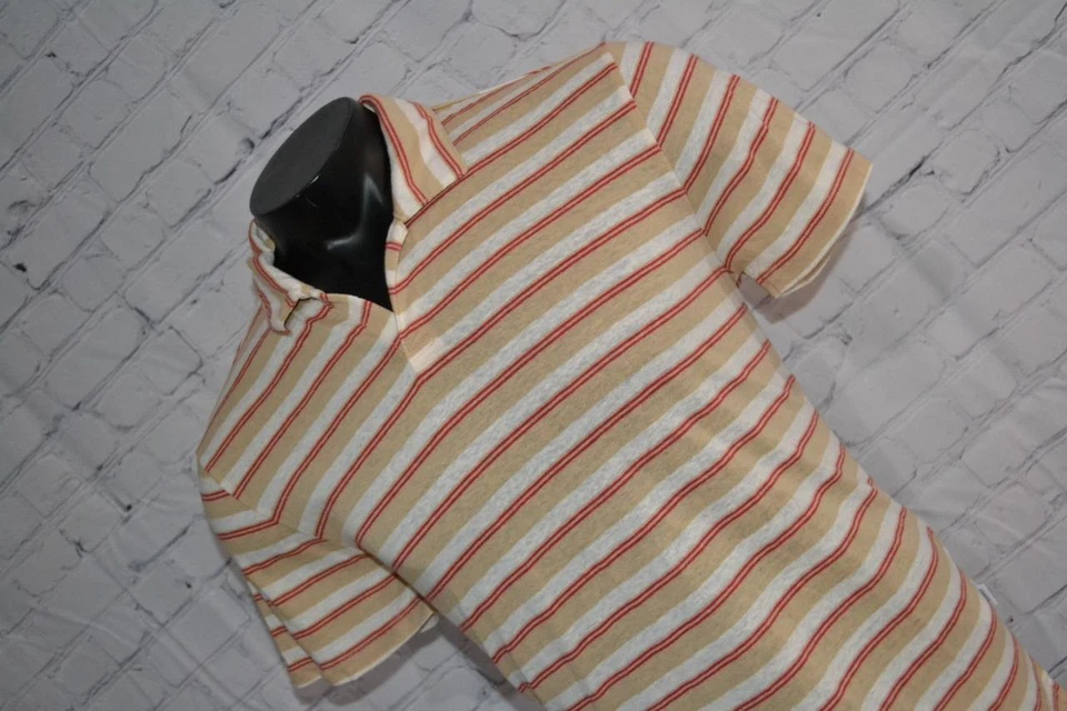 Camisa polo de golf 42734-a Onia rojo tostado a rayas talla mediana adulto hombre Foto 2 de 4