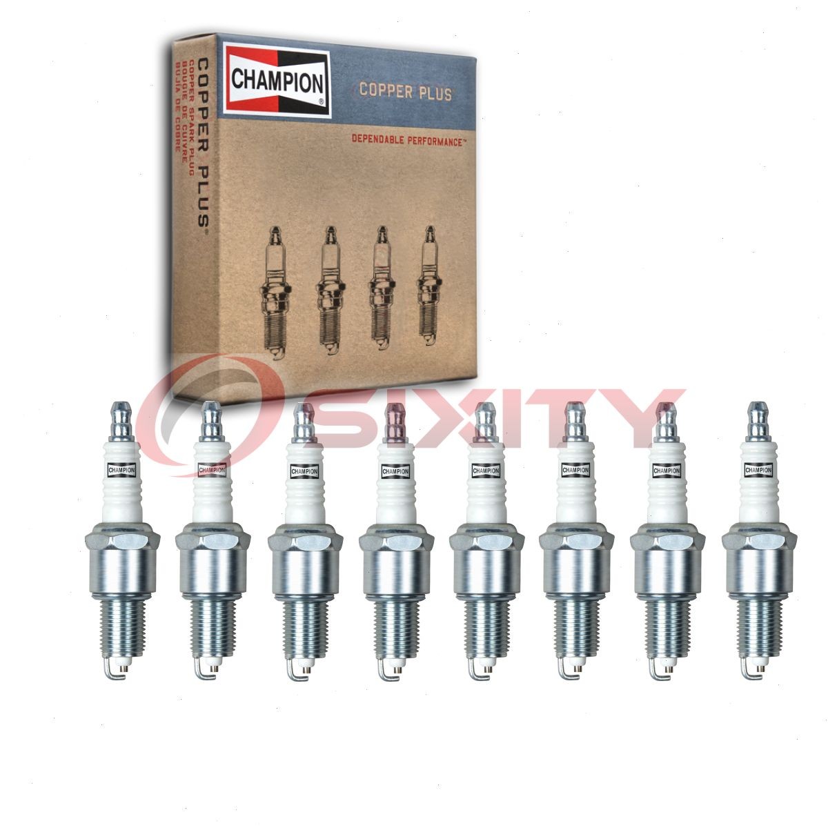 8 pc Champion Copper Plus Spark Plugs for 1968-1974 Cadillac Calais 7.7L V8 nq