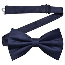 Branduce Solid Color Pre-tied Bow Tie Quality Adjustable Bowtie for Navy Blue