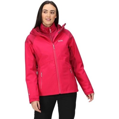 Regatta Wentwood Frauen 3-in-1 wasserdichte Jacke mit 15K Membran rosa M
