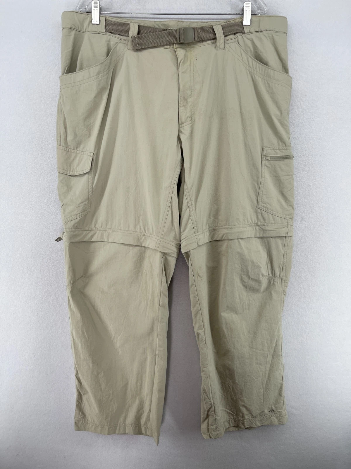 COLUMBIA Pants Mens 40x30 Omni Wick Convertible Short Hiking Ripstop Nylon Beige