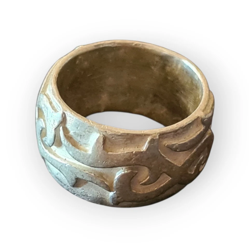 Anello uomo argento 925 massiccio 20g tribale Ø19,8mm IT22 US10 Biker - Immagine 2 di 4