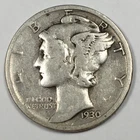 1930-S United States Mercury Dime - Very Good (VG) KM#140 - 90% Silver - 8610