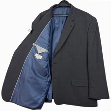 Oak Hill Mens 56R WOOL Blend Perfect Fit DXL Blazer Sport Coat Suit Jacket Gray