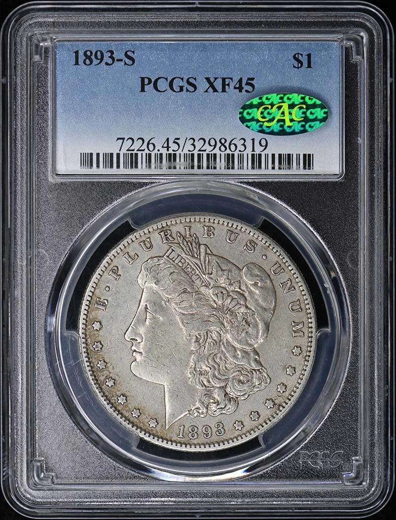 1893-S $1 Morgan Dollar PCGS XF45 (CAC)