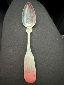 E.R. Monogrammed Coin Silver Spoon Scovil Willey & Co