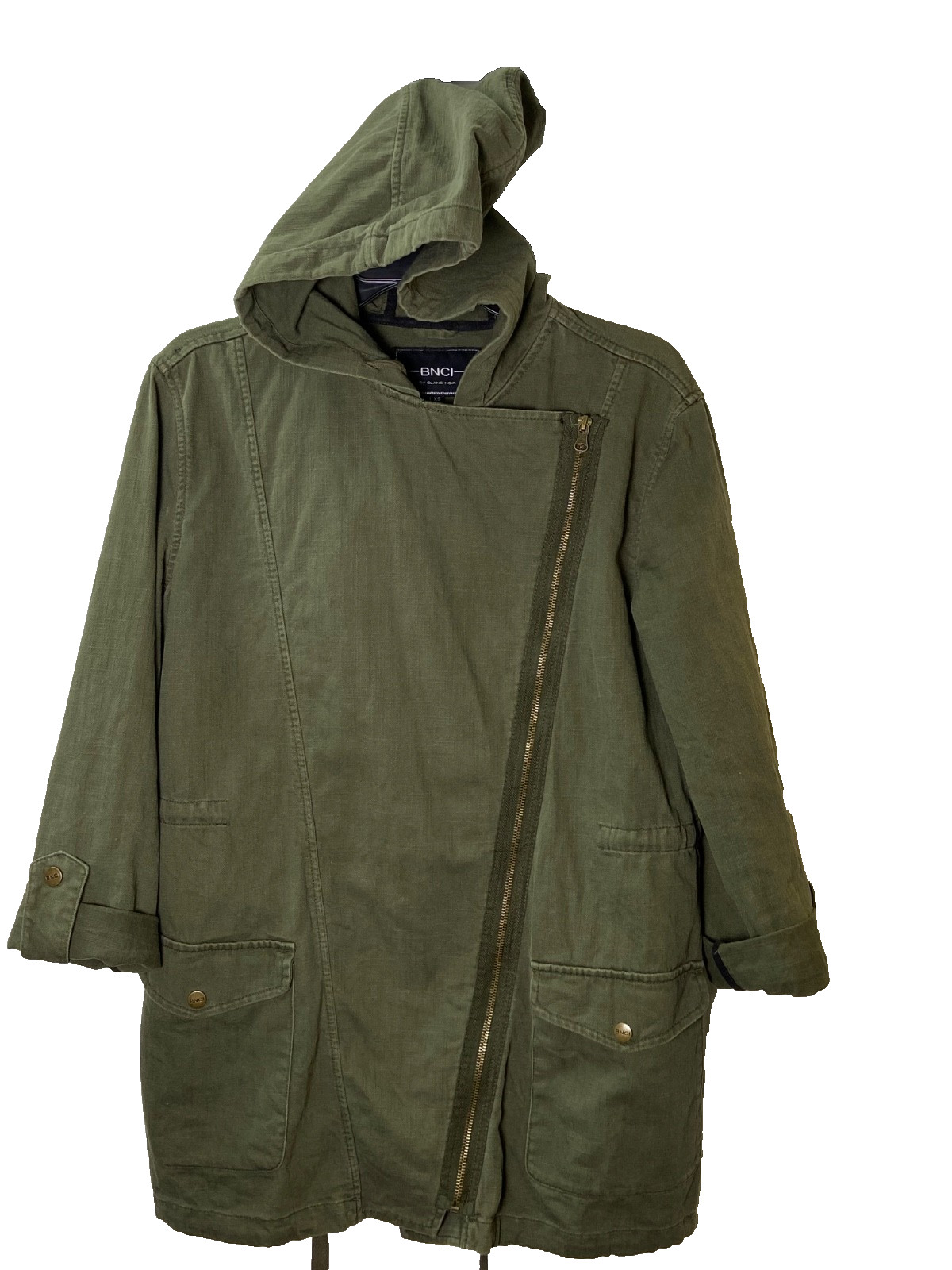 BNCI Blanc Noir Green Army Hooded Urban Grunge Jacket Unisex Size XS