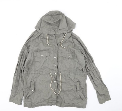 Being Casual Damen grüne Jacke Mantel Größe 14 geknöpft