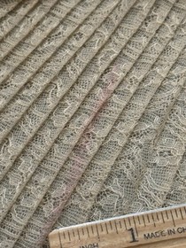 Antique/Vintage Victorian Accordion Pleated Beige Alencon Lace 7"W x 76"