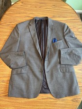 Jos A Bank 1905 Brrr Comfort Wool Blazer Men's 50L Brown Houndstooth